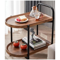 Двоярусний столик ZM-1642 для дому та офісу  універсальний журнальний і кавовий стіл із міцним металевим каркасом і двома рівнями полиць, стильний сучасний дизайн